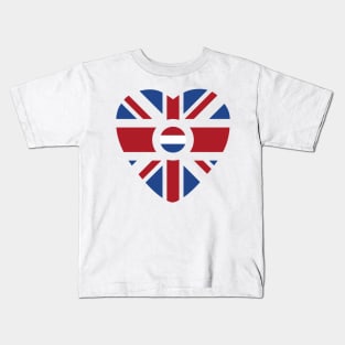 British Dutch Multinational Patriot Flag Series (Heart) Kids T-Shirt